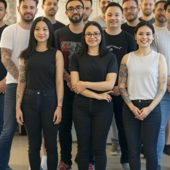 A Tattoostudioline tetoválóművészei a stúdióban